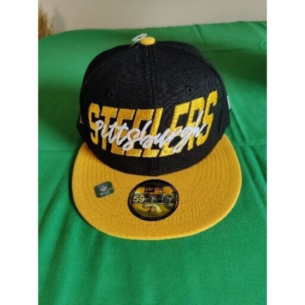 NEW ERA 59Fifty Pittsburgh Steelers NFL 2022 Draft Size -7 1/4  Black & Gold Cap